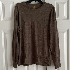 Men’s Brown Long Sleeve Ralph Lauren Polo Tee